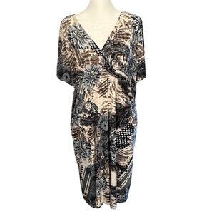 Floral Print Medium Flowy V-Neck Dress